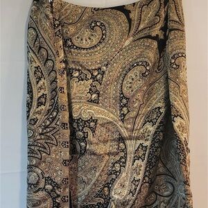 Vintage Anne Klein Paisley Silk Skirt Size 14